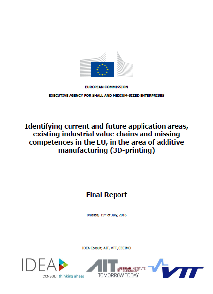 The Report on 3D-printing detects missing capabilities in European regions